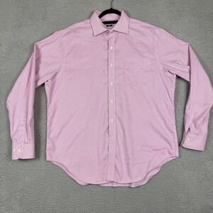 Lauren Ralph Lauren Men's Pink Check Non Iron Dress Shirt Size 17‎ 36 37